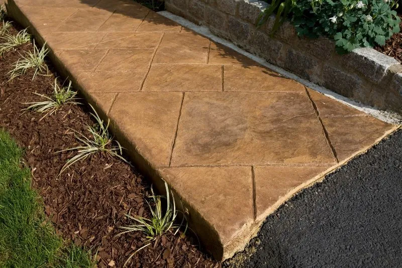 Decorative concrete finish pathway