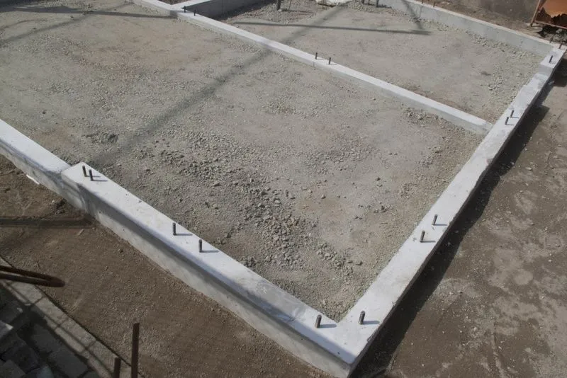 Reinforced concrete foundation freshly poured on a Tweed Heads residential block