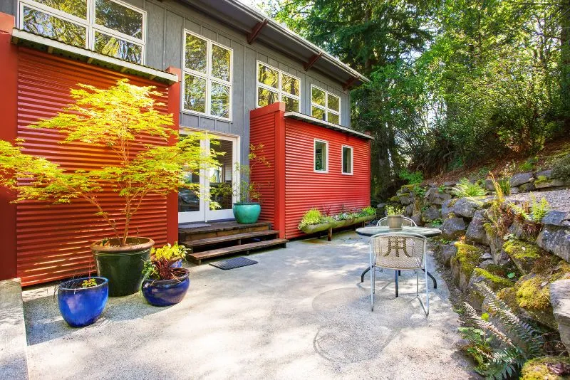 backyard patio with cement floor