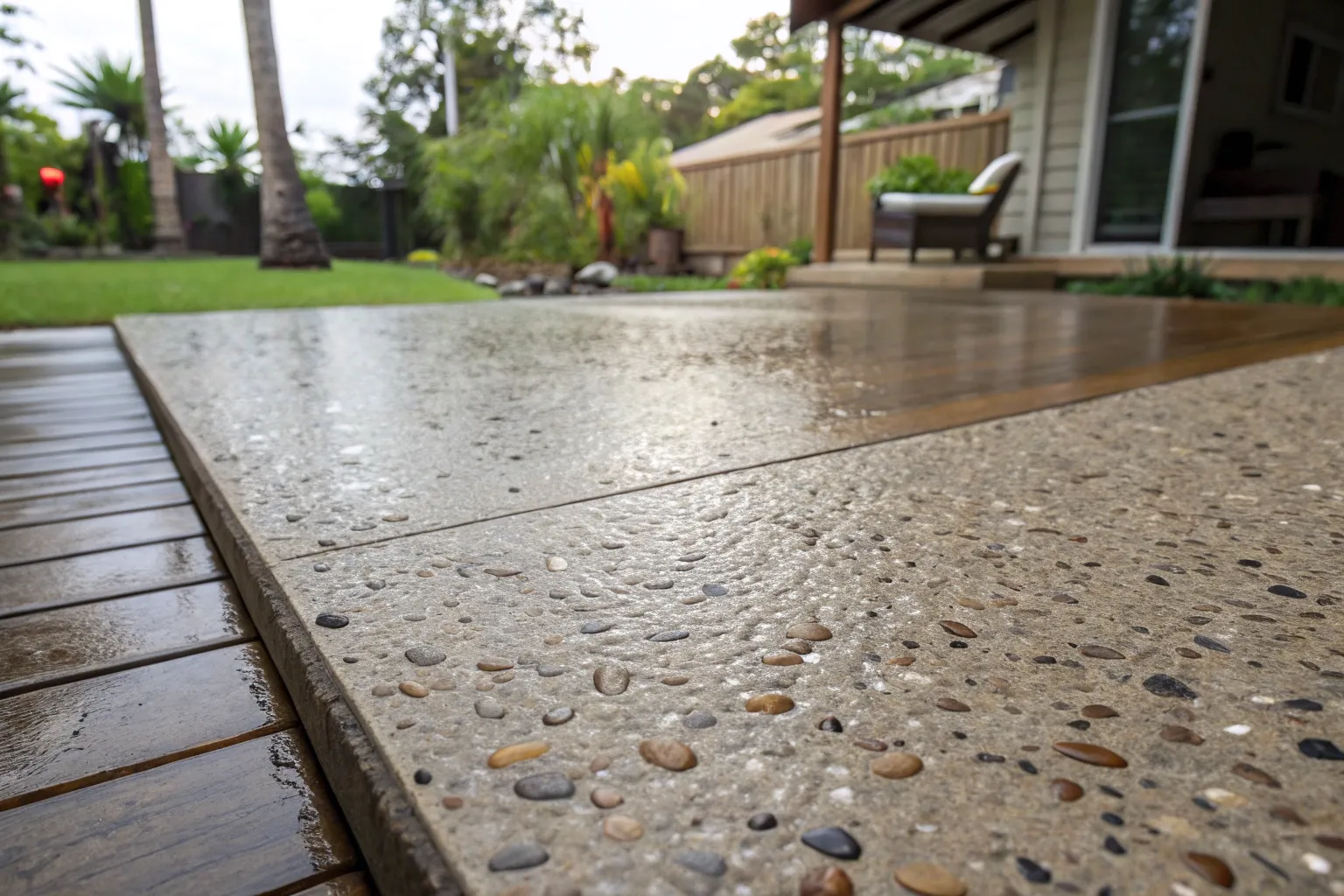 Exposed aggregate concrete in Tweed Heads