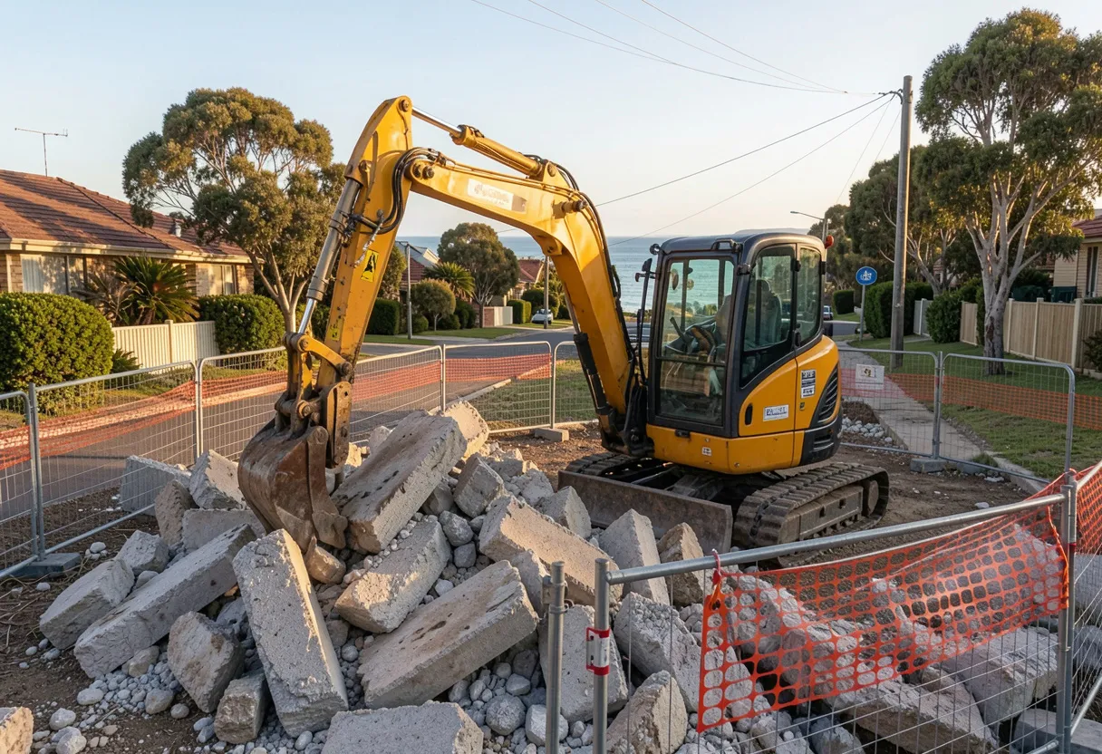 compact excavator with hydraulic breaker