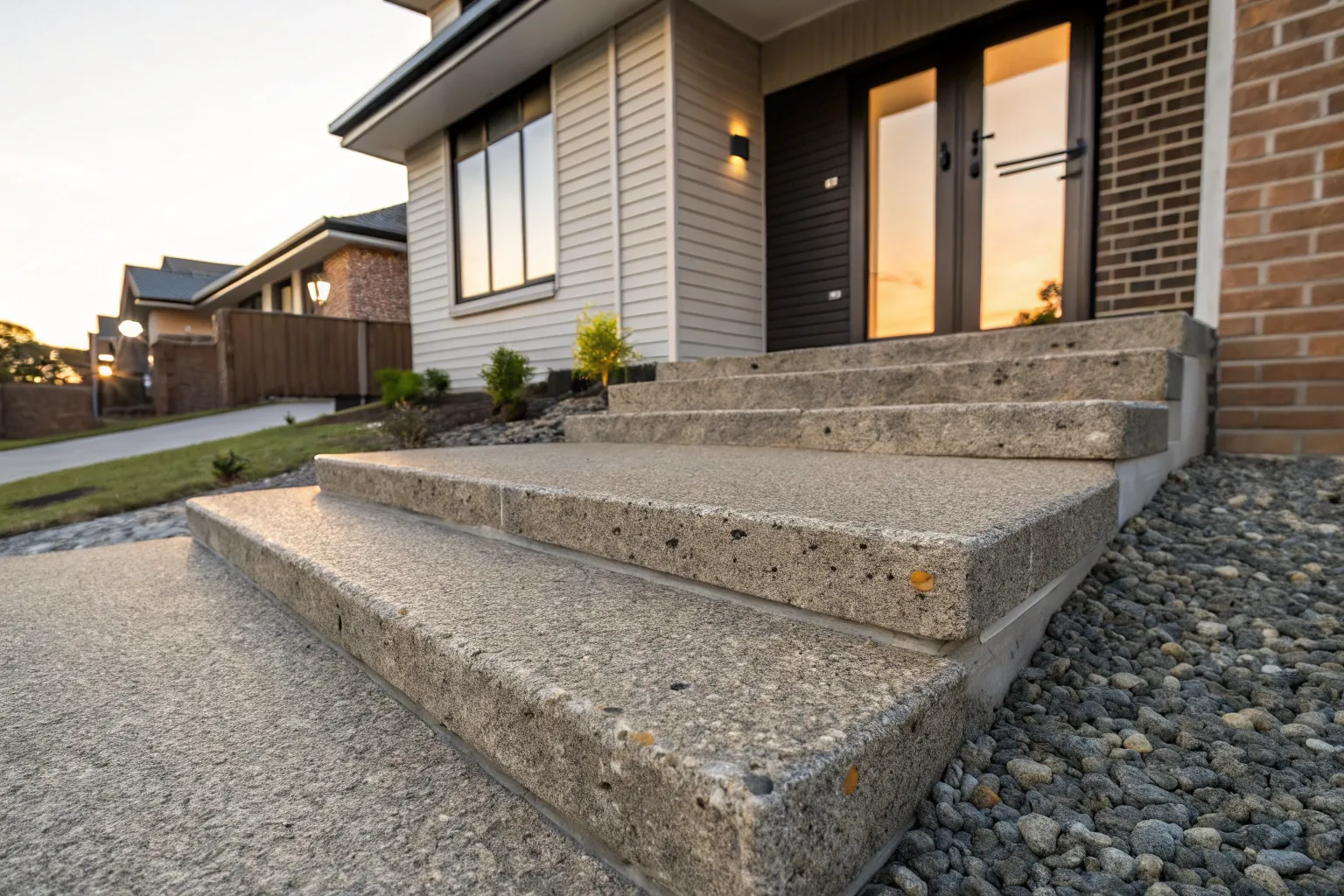 Exposed Aggregate Concrete Steps Banora Point